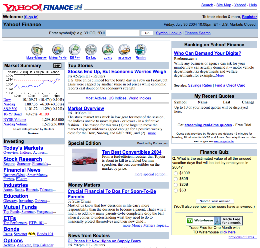 Yahoo! Finance (2004)